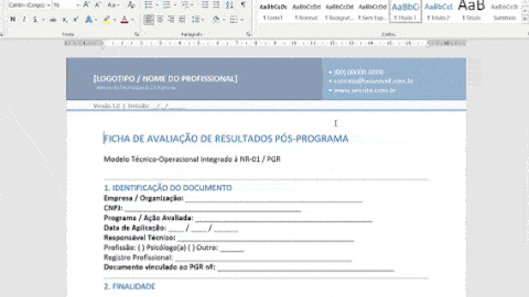 Documento editável em Word